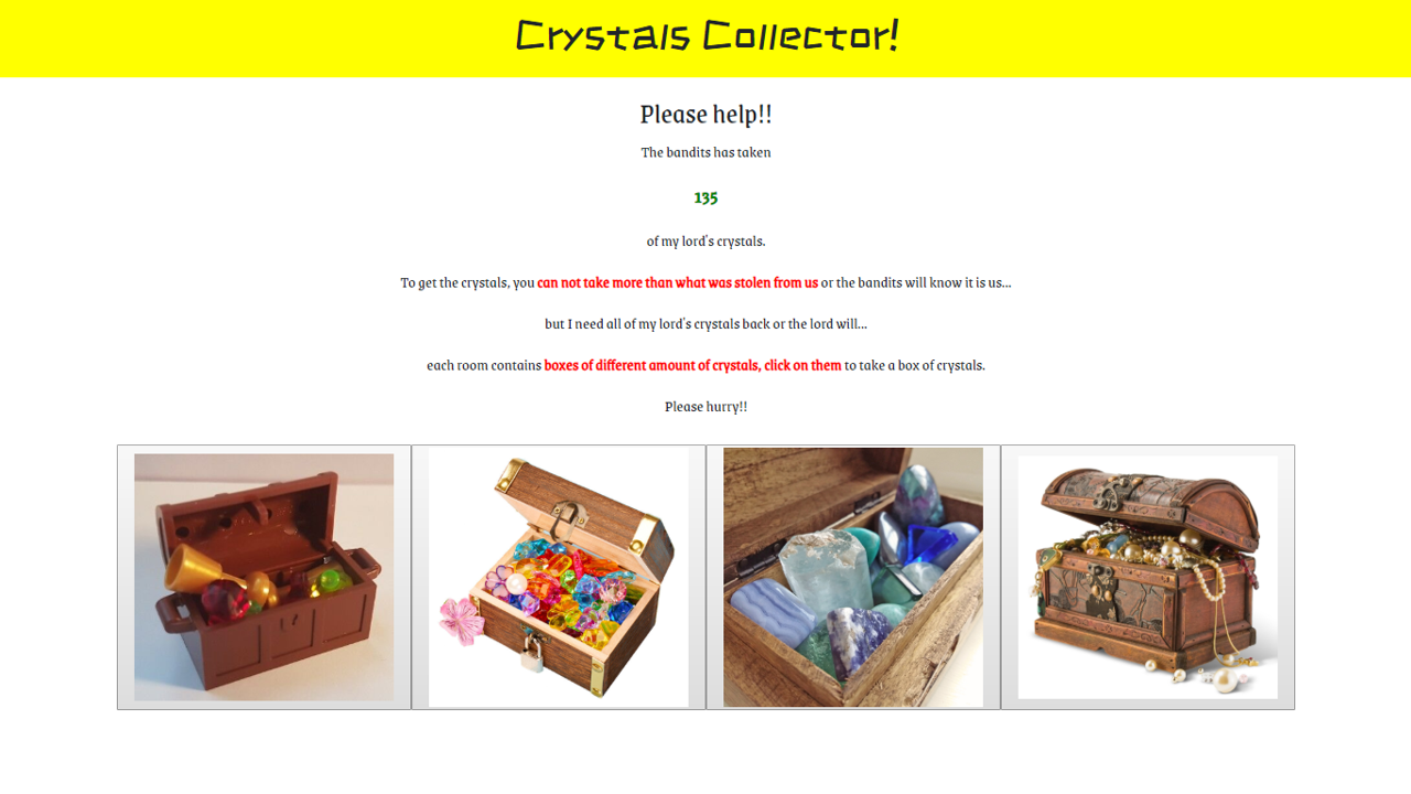 Crystals Collector 'Clicking Game'